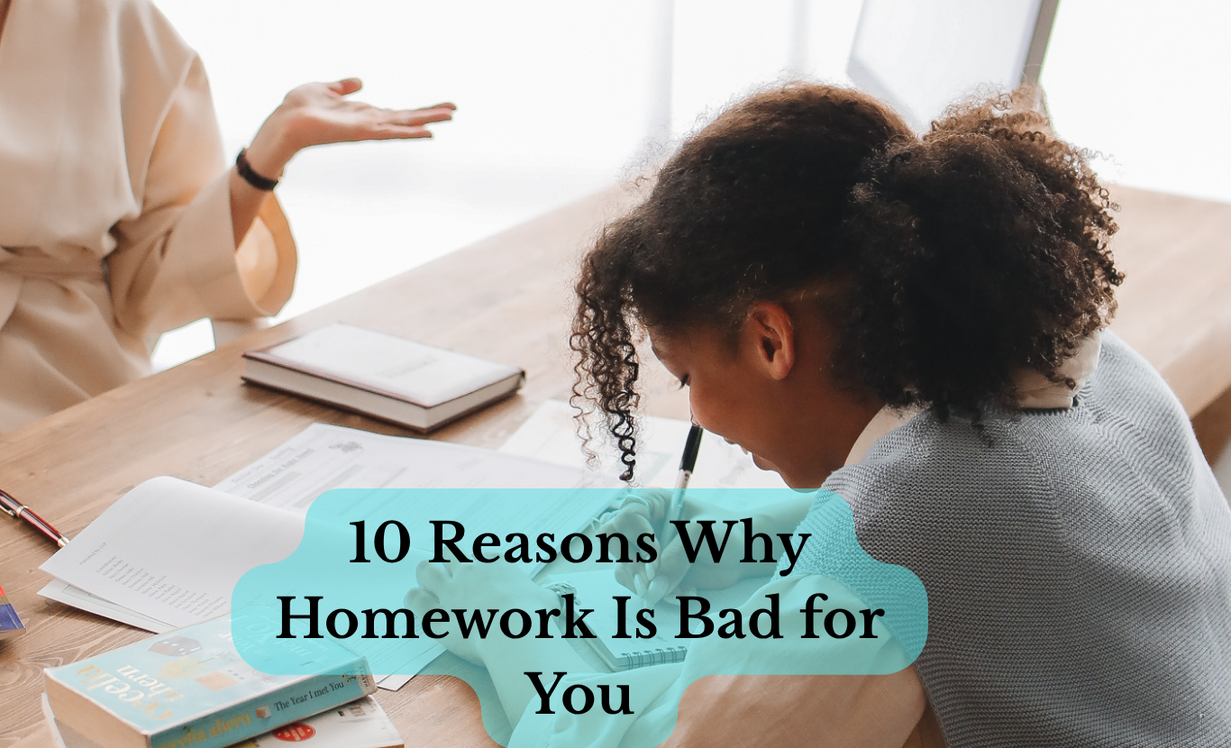 Student surrounded by homework and school books