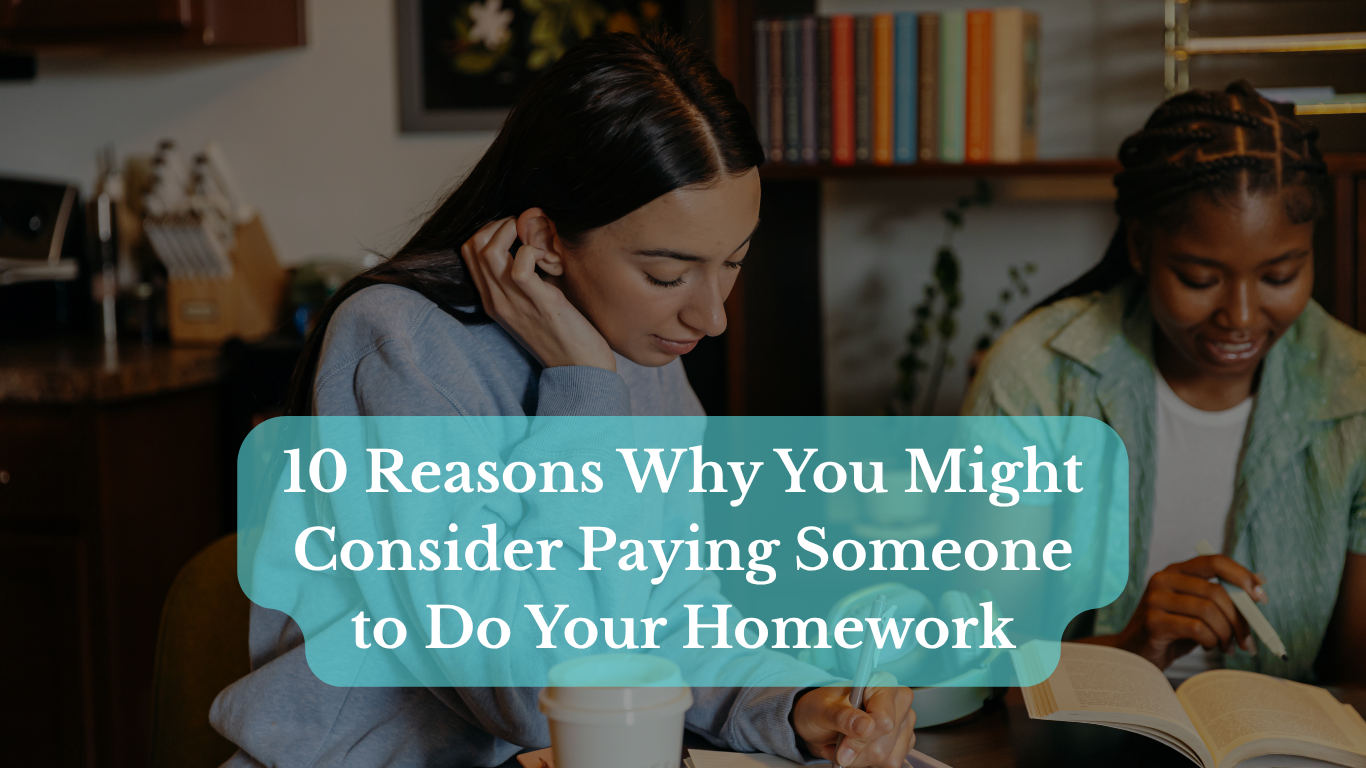 Student studying at home with books