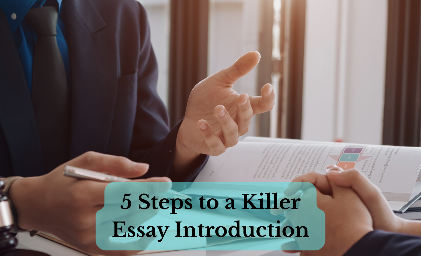 Student focused on writing academic essay