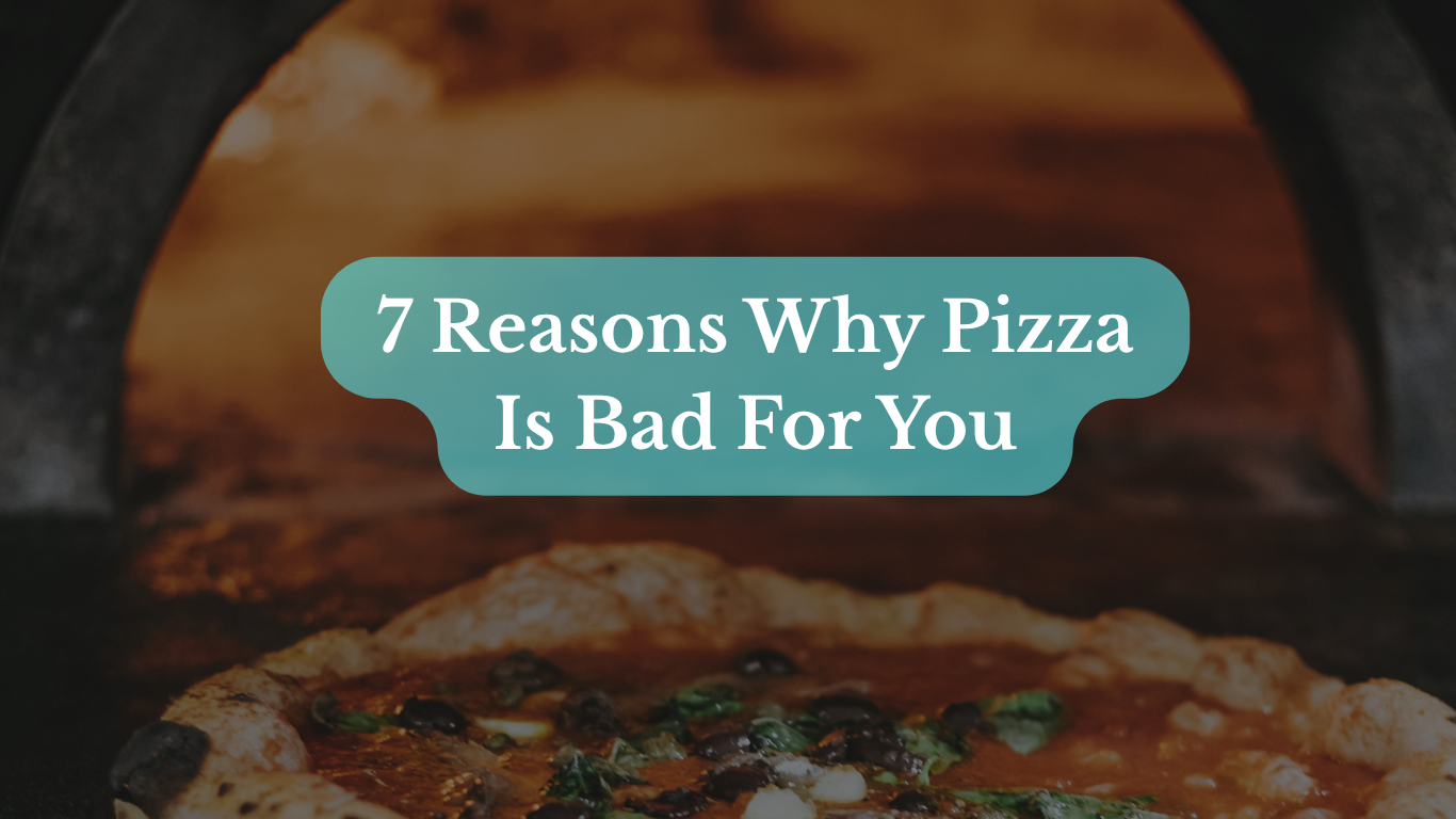 Fresh baked pizza served on wooden table