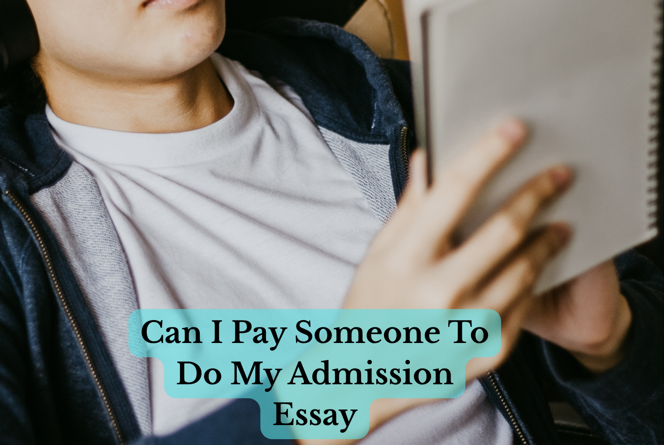 Student writing college admission essay