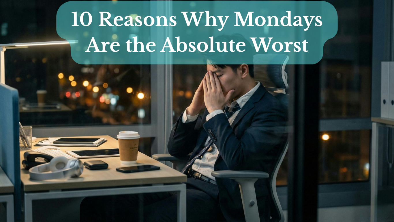 Person looking exhausted while starting workweek