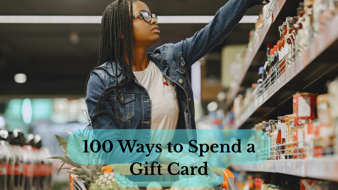 A person holding gift card while shopping in store