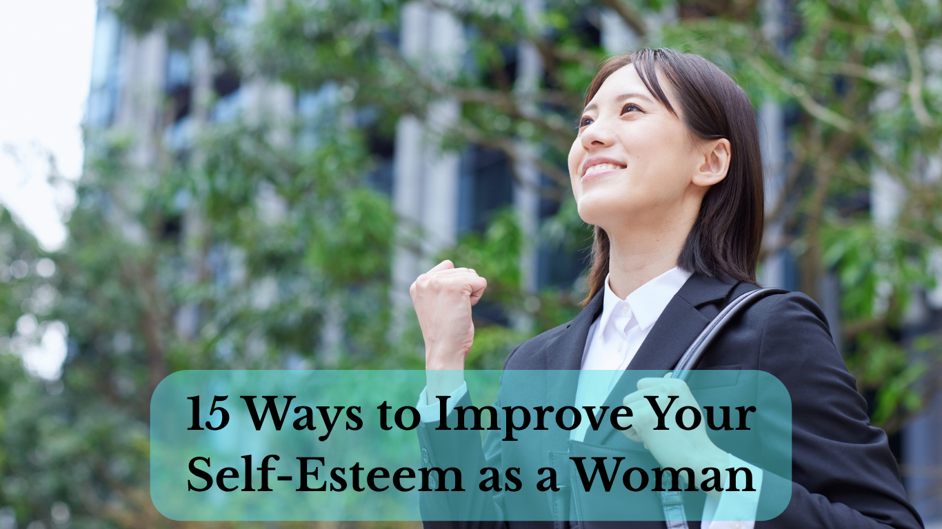 Confident woman smiling and embracing self-confidence
