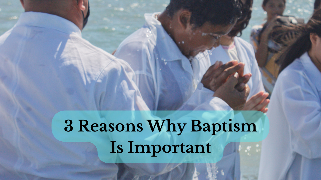 People being baptized in water during church ceremony