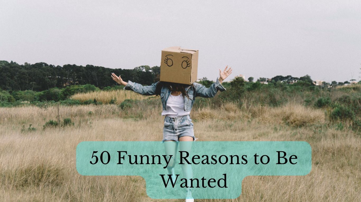 Person posing beside humorous wanted sign