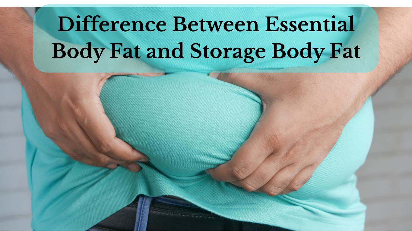 A body fat comparison illustration showing essential and storage fat
