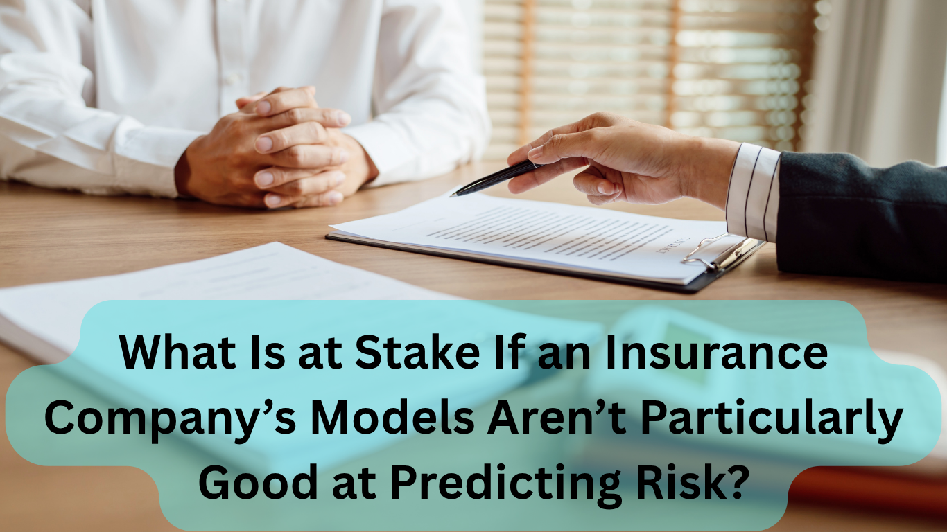 Insurance professional reviewing risk analysis documents