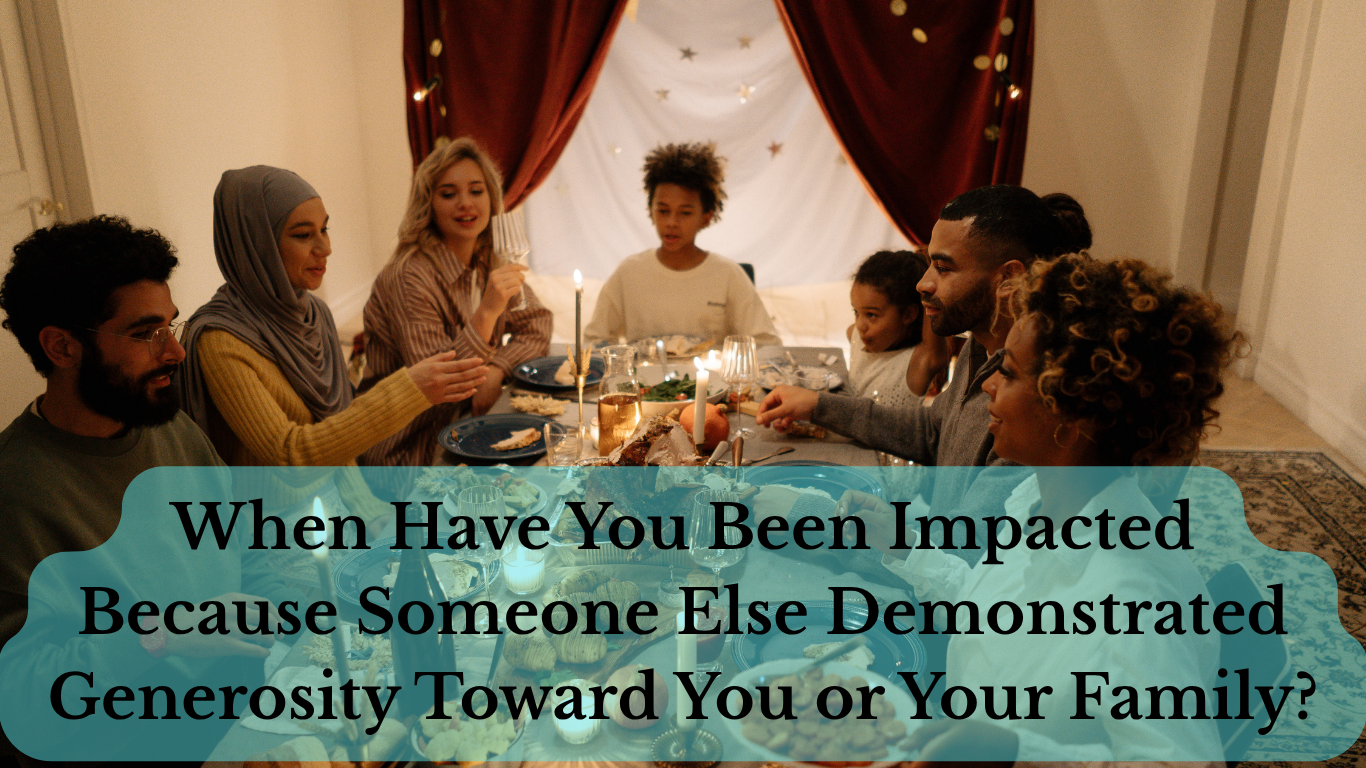 Family sharing warm moment of generosity and support