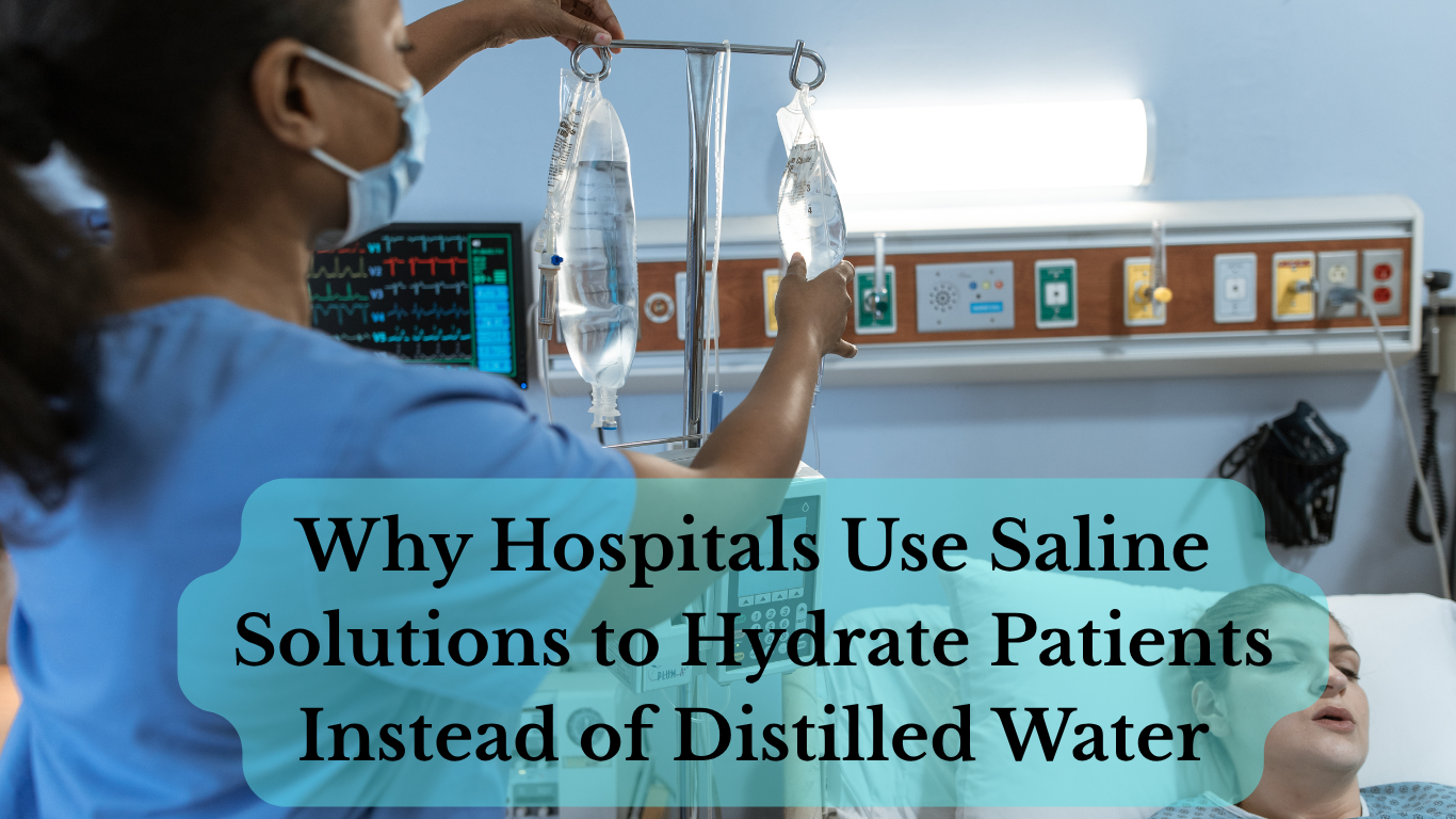 Hospital saline IV drip used for patient hydration