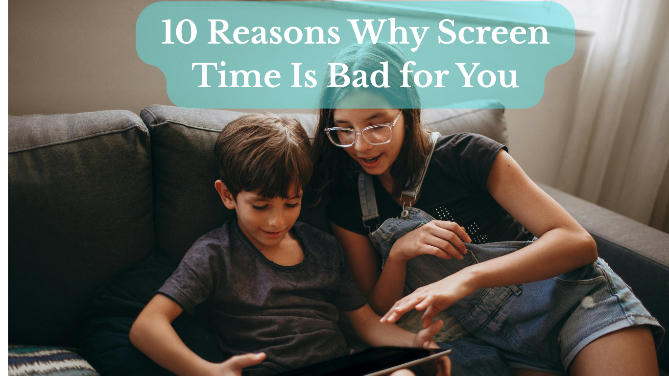Child spending excessive time on a tablet indoors