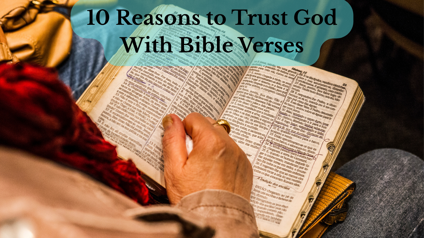 Person praying with an open Bible and trusting God