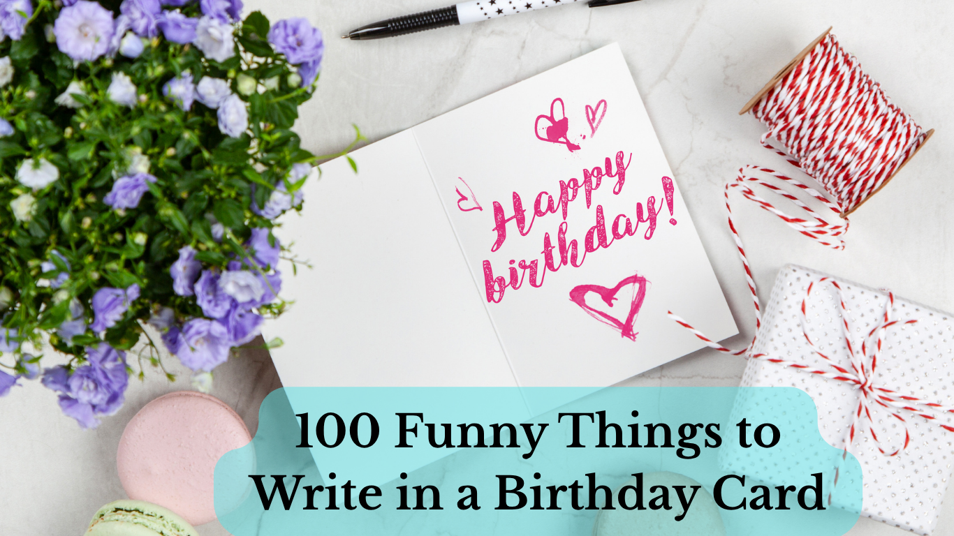 Handwriting a cheerful birthday message in card