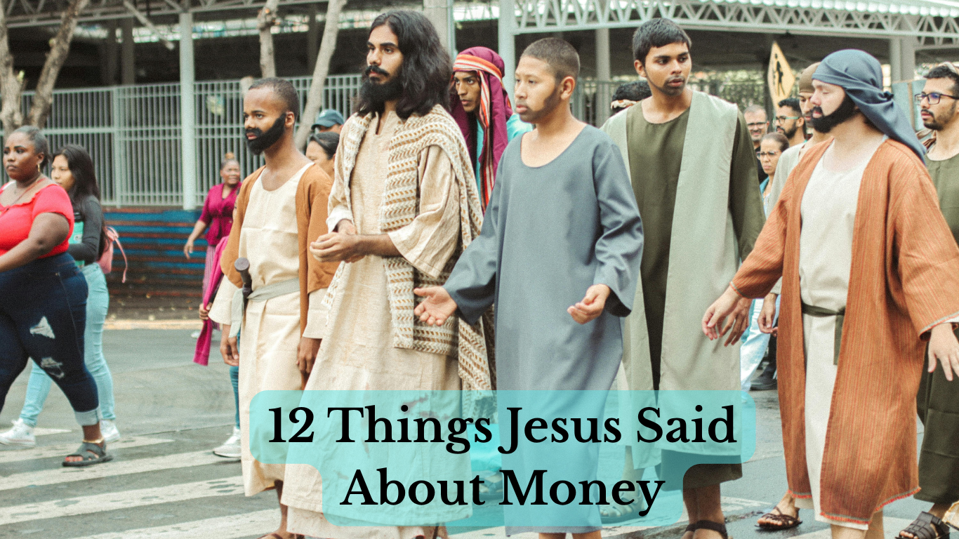 Jesus walking along a countryside path with disciples