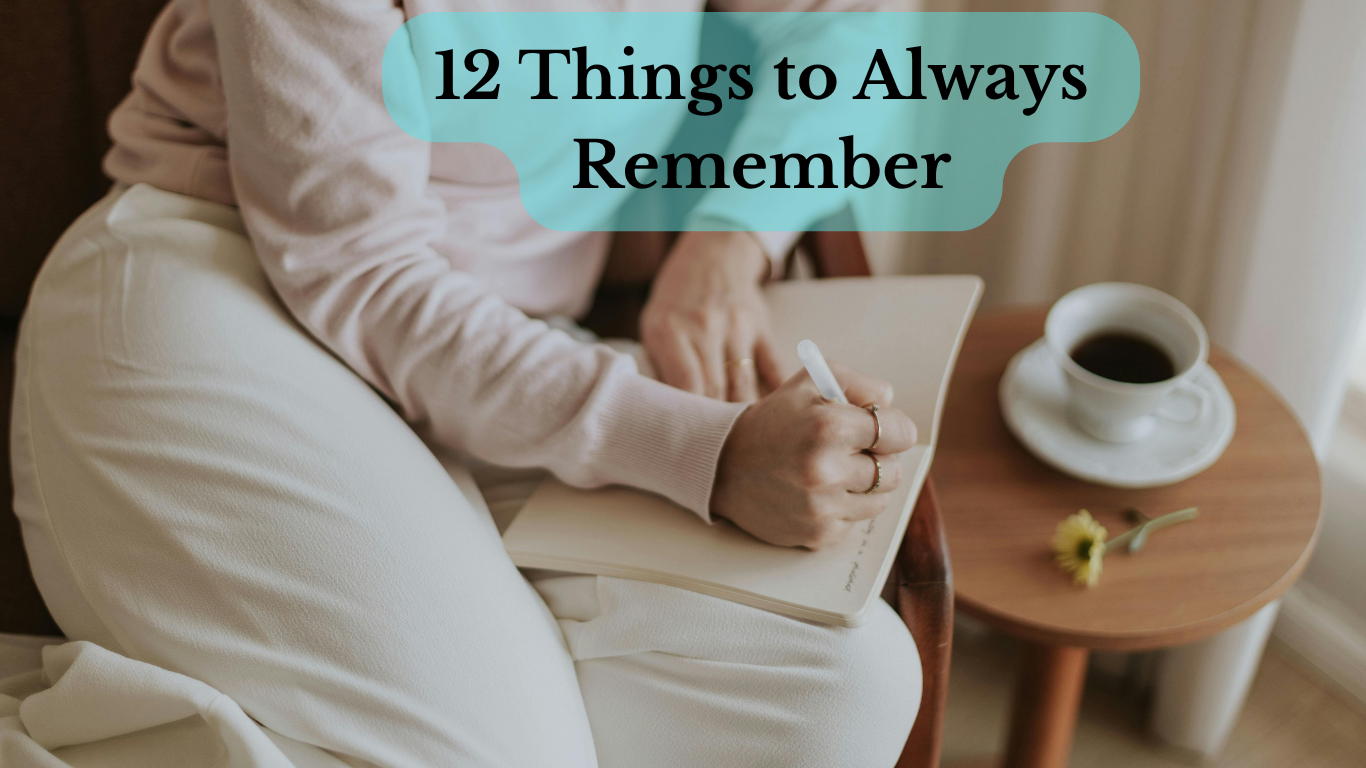 Person writing important life lessons in a journal