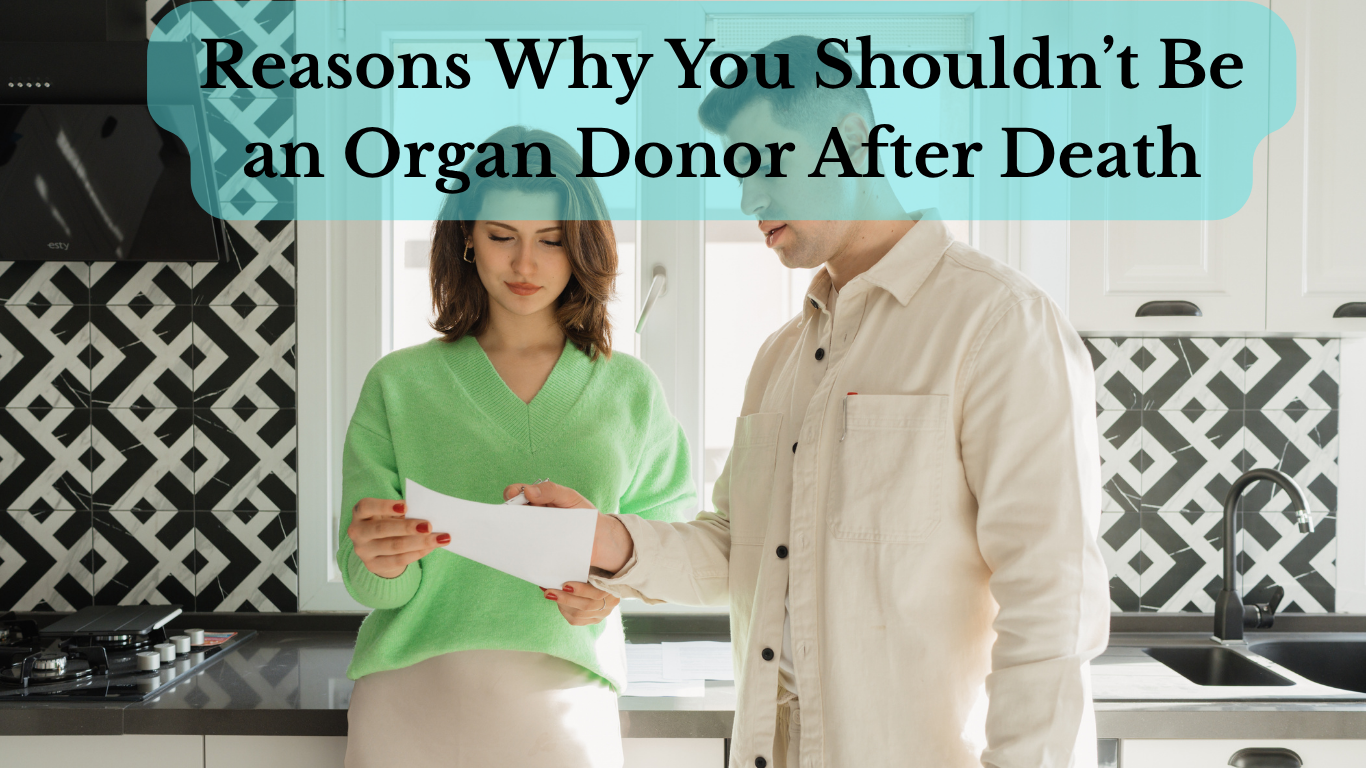 Person reviewing organ donation information and healthcare documents