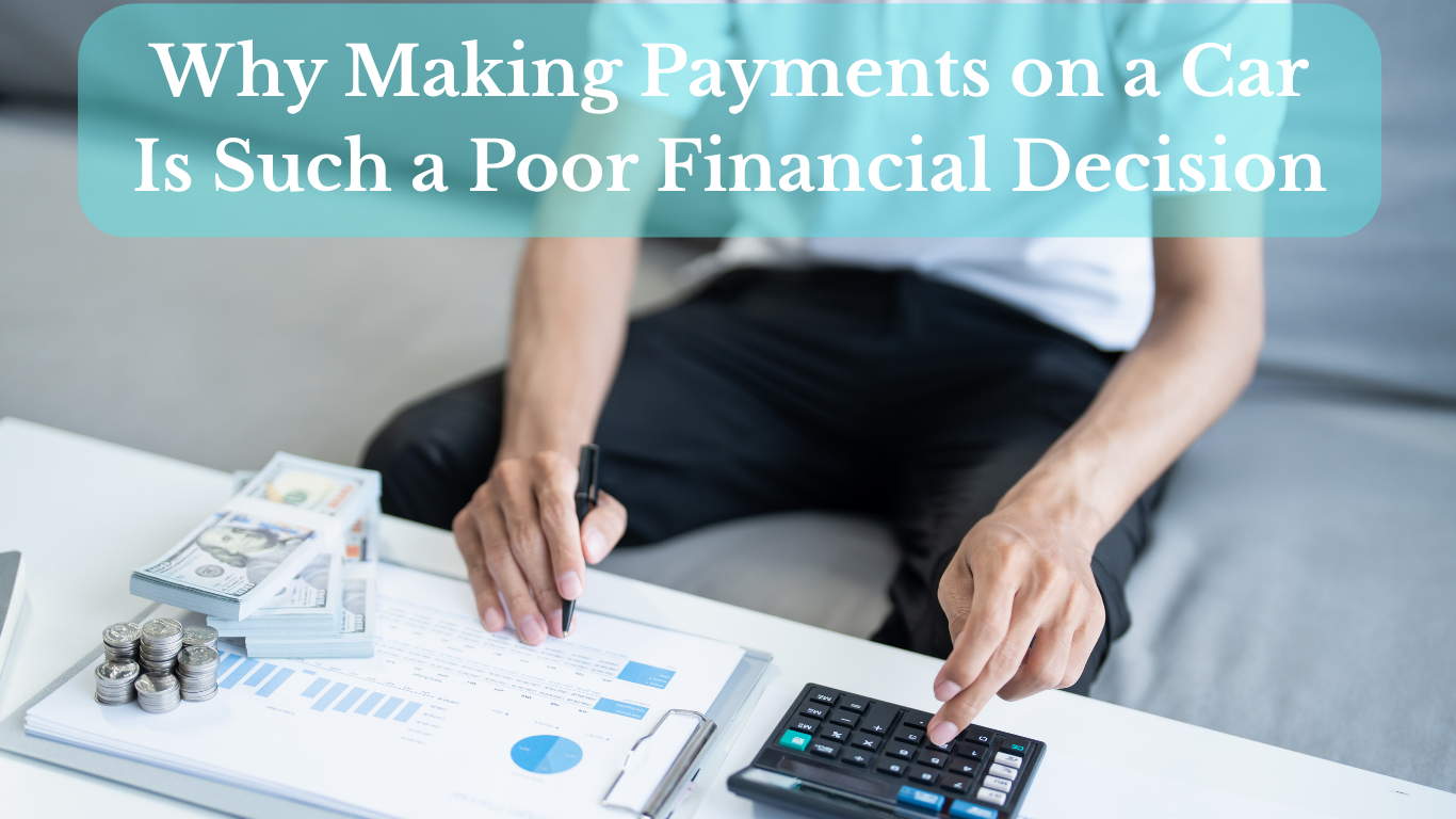 Car owner calculating vehicle financing costs and debt